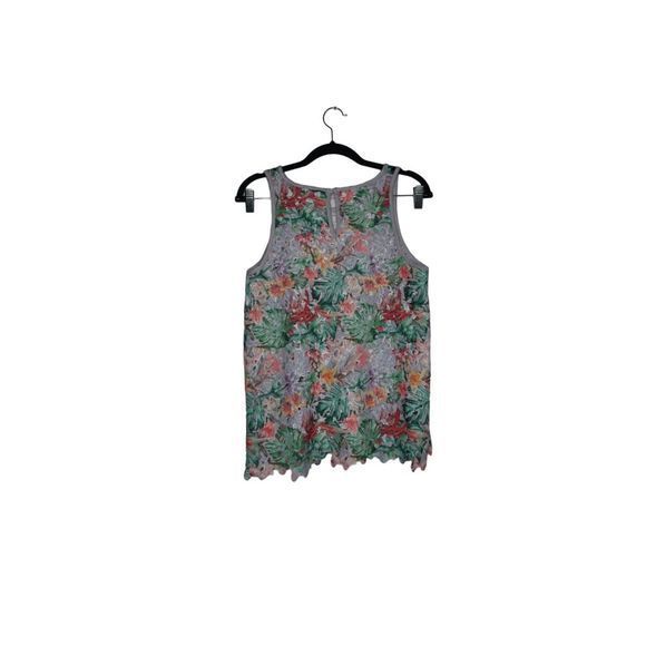 Anthropologie Inari Floral Fiore Lace Sz Medium Cut Out Sleeveless Top Unlined S - Picture 2 of 8